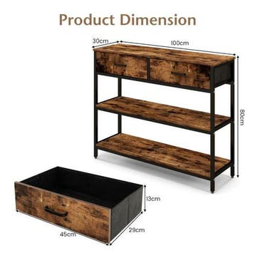 2dekans | Coast Consoletafel met 2 Stoffen Laden - 100 cm -, Ophalen of Verzenden, Zo goed als nieuw