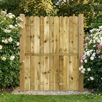 vidaXL Tuinpoort 100 x 150 cm Massief grenenhout Groen, Tuin en Terras, Verzenden, Nieuw