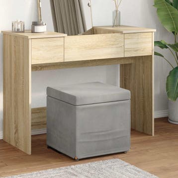vidaXL Kruk Lichtgrijs 41 x 41 x 40 cm Velvet en, Verzenden, Nieuw