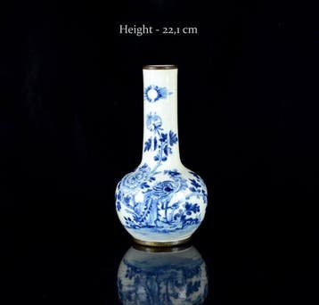 Zeldzame Chinese Bleu de Hue Pauw Tiangiuping () vaas
