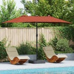 vidaXL Tuinparasol Terracotta 385 x 209 x 244 cm Polyester, Verzenden, Nieuw, 2 tot 3 meter
