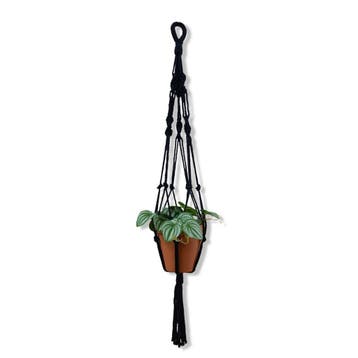 Plantenhanger Spiral Zwart - Katoen - Macramé -, Ophalen of Verzenden, Nieuw