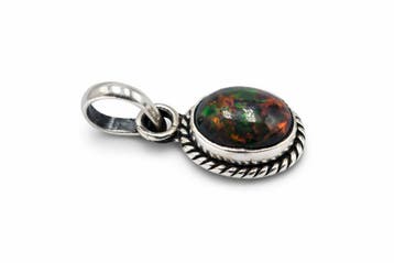 Prachtige Zwarte Opaal Hanger – 925 Zilver, Sieraden, Tassen en Uiterlijk, Kettinghangers, Overige voorstellingen, Verzenden, Nieuw