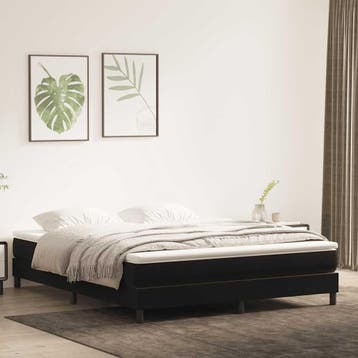 vidaXL Boxspringbed zonder matras 180x220 cm fluweel zwart, Eenpersoons, Verzenden, Zwart, Nieuw