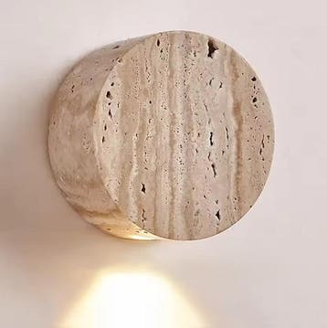 Wabi Sabi Travertijn LED Wandlamp Natuursteen, Verzenden, Nieuw