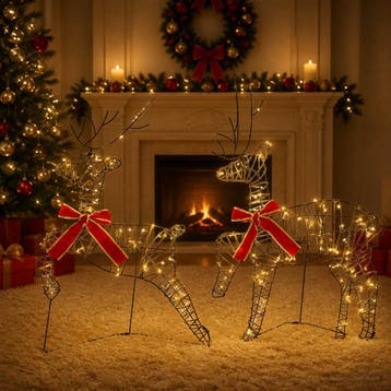 vidaXL Kerst Rendier 2 st 40 LEDs Warmwit, Diversen, Verzenden, Nieuw