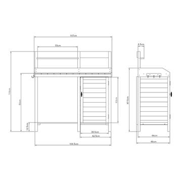 Tuinwerktafel Alessano oppottafel 110x107x46 cm naturel casa, Verzenden, Nieuw