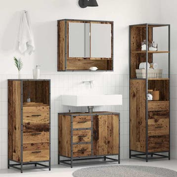 vidaXL Badkamermeubelset 4 st Oud Hout 65 x 33 x 60 cm, Verzenden, Nieuw, Overige typen