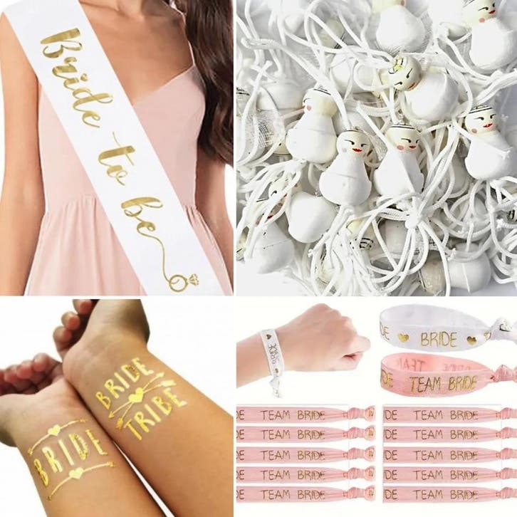 34-delige set Bride en Bride Tribe, Kleding | Dames, Trouwkleding en Trouwaccessoires, Wit, Nieuw, Accessoires, Verzenden