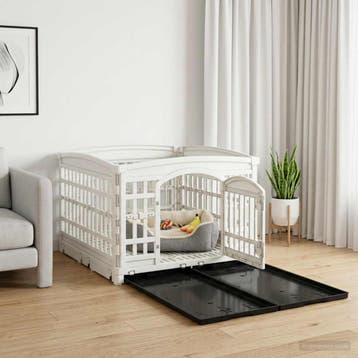vidaXL 4 Paneel Hond Speelhekje 177,5 x 154,5 x 112 cm, Verzenden, Nieuw