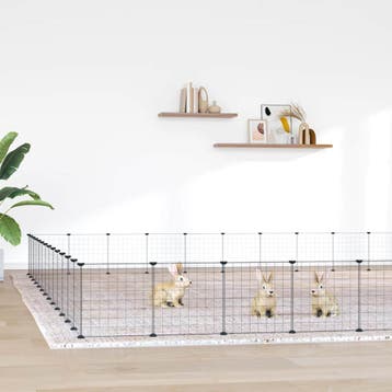 vidaXL Huisdierenkooi met deur 52 panelen 455x455x35 cm, Verzenden, Nieuw