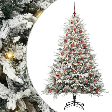 vidaXL Artificial Pre-lit Kerstboom met Ballenset Groen 180, Diversen, Kerst, Verzenden, Nieuw