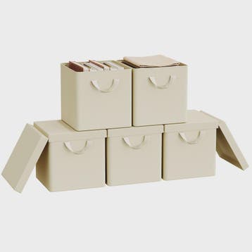 Opvouwbare Opbergbox met Deksel - Set van 3 of 5 - Stoffen O, Huis en Inrichting, Verzenden, Nieuw