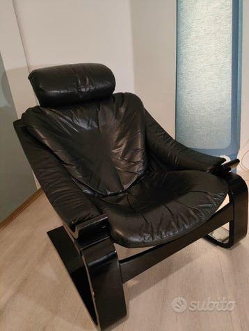 Ake Fribyter - Fauteuil - Kroken - Leder, Hout - Design en