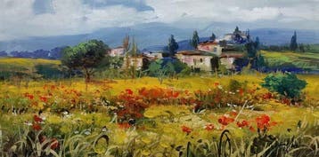 Mario Smeraglia (XX-XXI) - Paesaggio toscano, Antiek en Kunst
