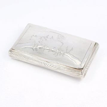 Frederik van Baaren (1855) - Tabaksdoos - .833 zilver, Antiek en Kunst