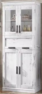 Hoge Badkamerkast met Glazen Deuren en Verstelbare Plank, Huis en Inrichting, Keuken | Keukenelementen, Verzenden, Nieuw