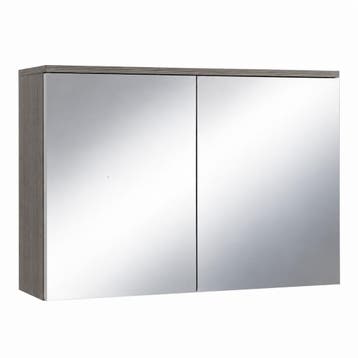 Spiegelkast Toledo 80 x 20 x 60 cm Gijs Eiken Badkamerkast, Huis en Inrichting, Verzenden, Nieuw, Spiegelkast