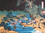 Fishing by Torchlight in Kai Province  - Katsushika