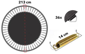 Springmat Trampoline Rond 213 cm, Kinderen en Baby's, Speelgoed | Buiten | Trampolines, Ophalen of Verzenden, Nieuw