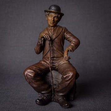 Beeld, Charlie Chaplin 21.5 cm / 1.5 kg - 21.5 cm - Brons