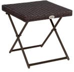 Bijzettafel Polyrotan Opvouwbaar – 40x40 cm Weerbestendig, Tuin en Terras, Tuintafels, Verzenden, Nieuw