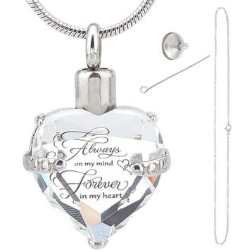 Gedenk hanger mini urn Always On My Mind, Forever In My H..., Ophalen of Verzenden, Nieuw, Kraal