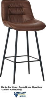 Barstoel €54,95p/st 6 X Kleur Microfiber Zonder Armleuning, Bruin, Nieuw, Ophalen of Verzenden, Vijf, Zes of meer stoelen