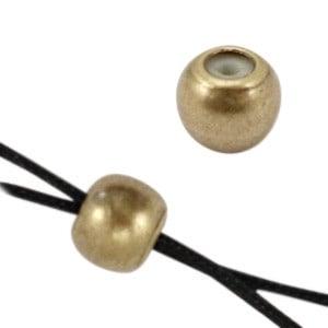 2 x DQ kraal macramé slot 6mm Antiek brons (nikkelvrij) (.., Ophalen of Verzenden, Nieuw, Kraal