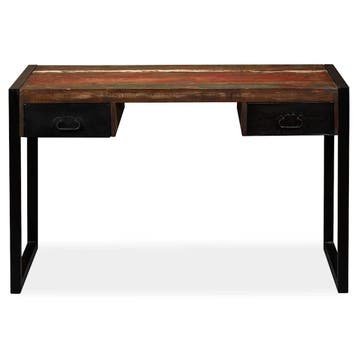 vidaXL Bureau met 2 lades 120x50x76 cm massief gerecycled, Huis en Inrichting, Verzenden, Nieuw
