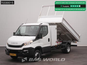 Iveco Daily 35C14 Kipper met Kist Dubbellucht 3,5t Trekhaak, Stof, Gebruikt, Euro 6, Iveco