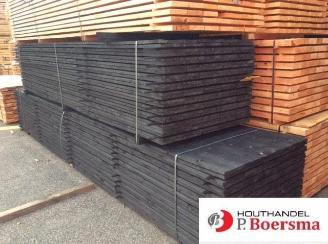 Potdekselplanken | 25x180 | Zwart | goedkoopste, Doe-het-zelf en Verbouw, Hout en Planken, Overige houtsoorten, 300 cm of meer
