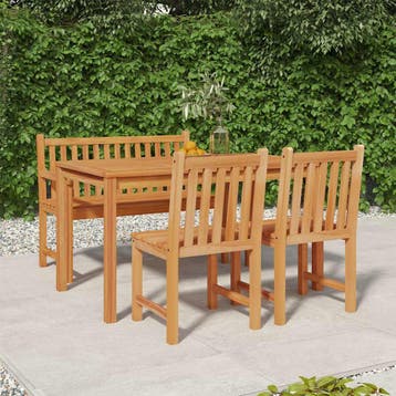 vidaXL 4-delige Tuinset massief teakhout, Verzenden, Nieuw, Teakhout, Tuinset