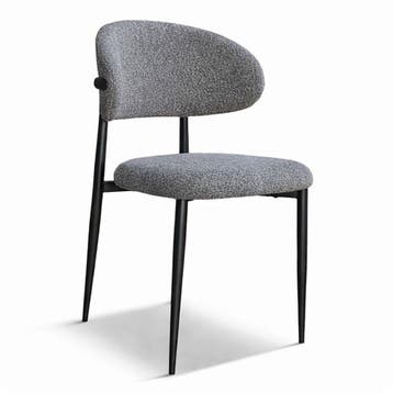 Eetkamerstoel Tess Bouclé Antraciet, Ophalen of Verzenden, Nieuw