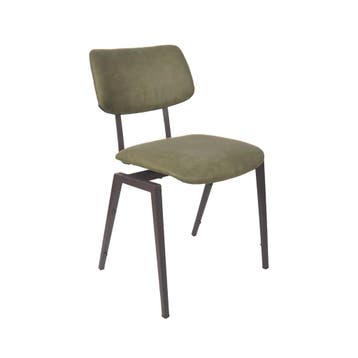 Stoel Stapelbaar | Moss | Micro Suede | Zwart Metalen Frame, Verzenden, Nieuw in verpakking