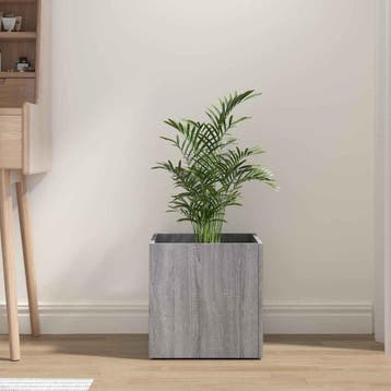 vidaXL Plantenbak 40x40x40 cm bewerkt hout grijs sonoma, Verzenden, Minder dan 60 cm, Nieuw, Hout