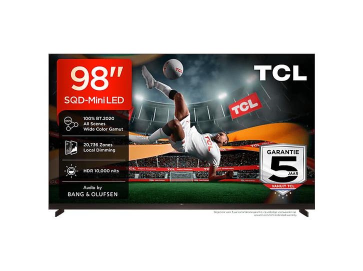 Tcl - MINI-LED 90-99 Ultra HD 4K TV - 98 inch, Audio, Tv en Foto, Televisies, 100 cm of meer, 4k (UHD), Nieuw, Overige merken