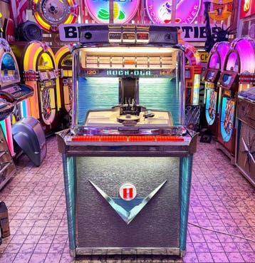 Rock-Ola Model 1468 Tempo I Jukebox (1959) - Gerestaureerd, Ophalen, Gebruikt