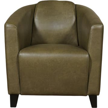 Leren fauteuil Press - Granada Moss (olijf/groen) - Poten, Nieuw, Ophalen of Verzenden, Eigentijds, Klassiek, Retro, Romantisch, Vintage