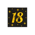 Servetten 18 jaar Zwart Goud, Verzenden, Nieuw, Feestartikel
