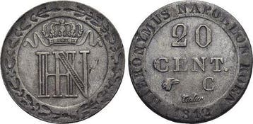 20 Centimes 1812 C Westfalen-koenigreich Hieronymus Napol..., Verzenden
