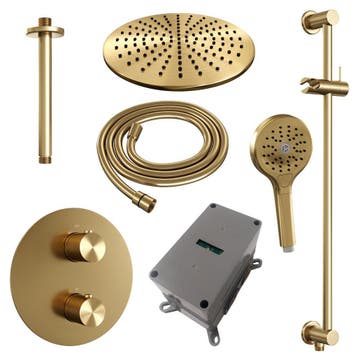Brauer Gold Carving Thermostatische Regendoucheset Inbouw -, Ophalen of Verzenden, Nieuw