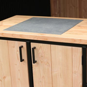 Buitenkeuken Douglas en staal met opbergkast en Keramische, Nieuw