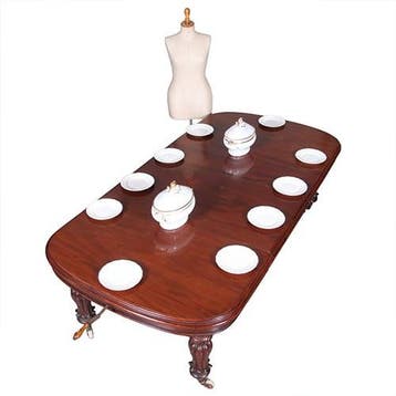 Massief mahonie eetkamertafel met slinger en inlegbladen Vic, Ophalen of Verzenden