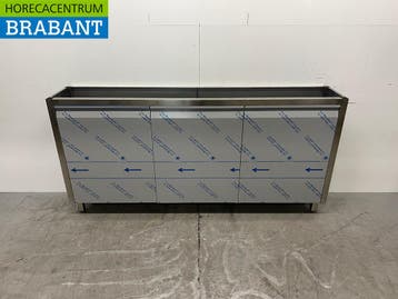RVS Onderkast Kast 3 Klapdeuren 187 x 33 x 90 cm Horeca, Ophalen of Verzenden, Nieuw zonder verpakking