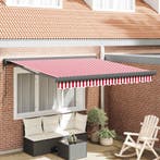 vidaXL Markies Rood en Wit 350 x 250 x 165 cm Polyester en, Tuin en Terras, Zonneschermen, Verzenden, Nieuw