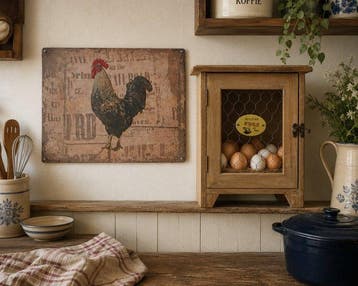 Kast (2) - Hout - eierkastje & ijzeren wand