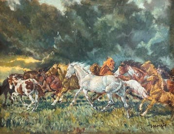 Morris (XX) - A band of running horses