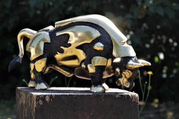 Beeld, black bull - 30 cm - Brons
