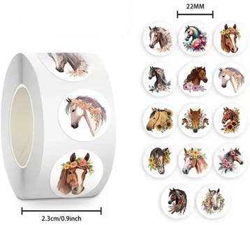 500 Paarden stickers op rol, Verzenden, Nieuw